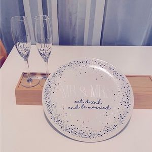 NEW never used!  Wedding cake set for bride and groom